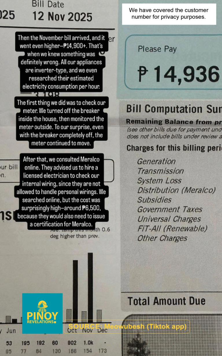 FAMILY CLAIMS NEIGHBORS “ILLEGALLY TAPPED” THEIR ELECTRICITY AFTER MERALCO BILL SKYROCKETS TO ₱14,900+2